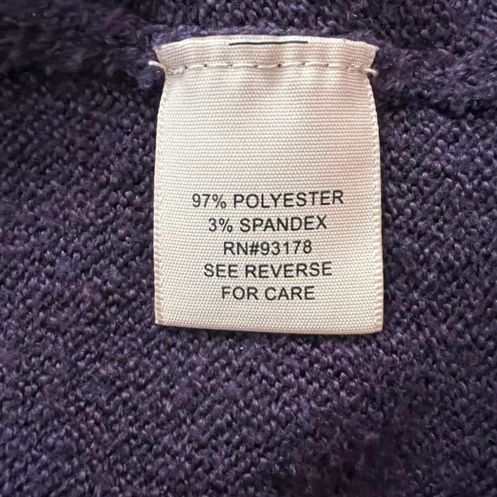 Philosophy Dark Purple Cozy Sweater Cowl Neck 1X heathered - Picture 6 of 9